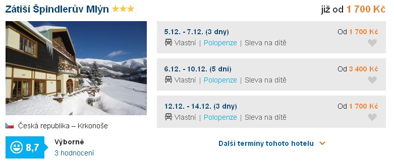 špindlerův mlyn invia -Hotel Zátiší